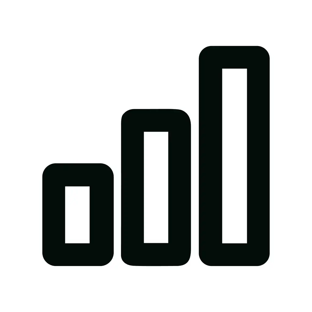 Simple Outline Chart Bar Graph Column Growing Icon Illustration