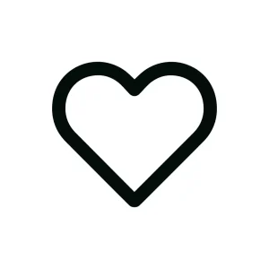 Simple Outline Heart Shape Graphic Element Icon