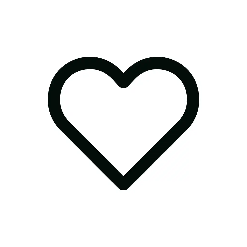 Simple Outline Heart Shape Graphic Element Icon