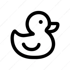 Simple Outline Rubber Duck Minimalist Line Icon