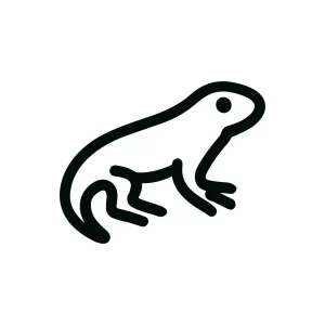 Simple Line Drawing Frog Amphibian Wildlife Animal Minimalist Illustration