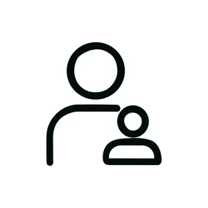Simple Outline Person Add Icon, Group Member or Team Management Interface Element