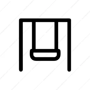 Simple Outline Playground Swing Seat Equipment Icon