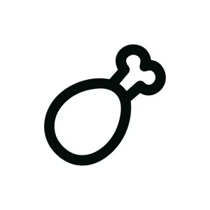 Simple Line Drawing Chicken Leg Piece Icon Design