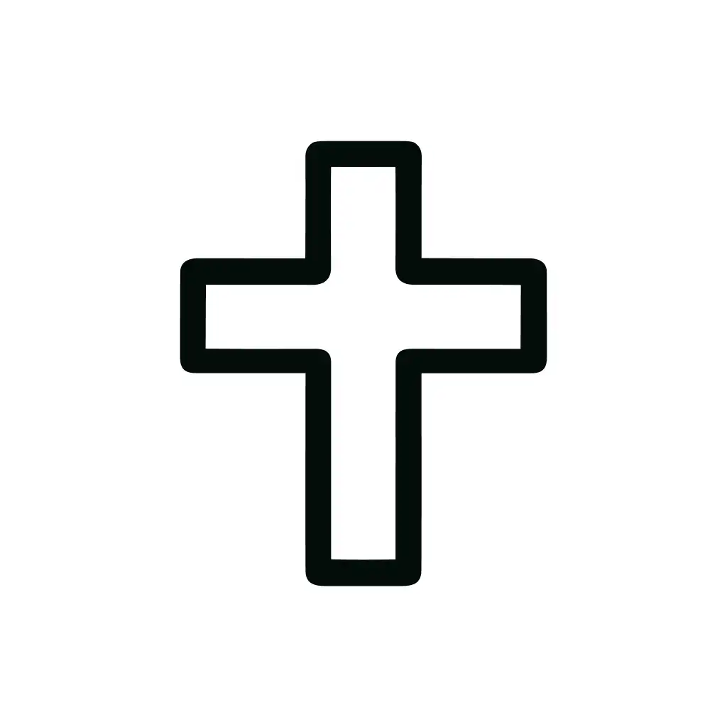 Simple Line Art Christian Cross Religious Symbol Icon