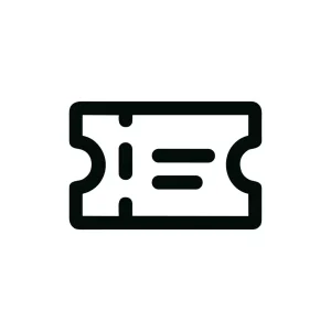 Simple Outline Minimalist Ticket Pass Admission Event Icon