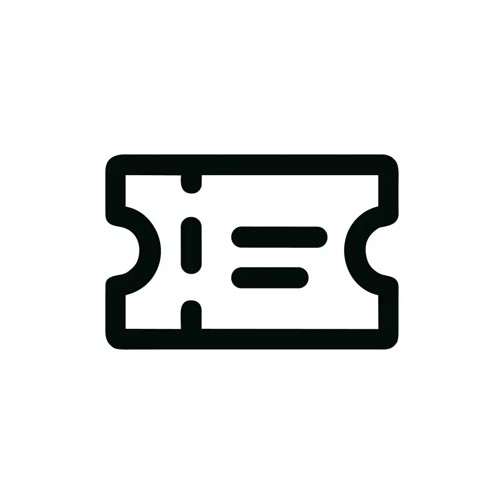 Simple Outline Minimalist Ticket Pass Admission Event Icon