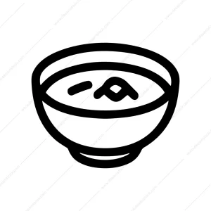 Simple Outline Soup Bowl Icon Illustration Graphic
