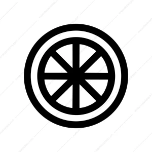 Simple Round Shape Wheel Symbol Graphic Element