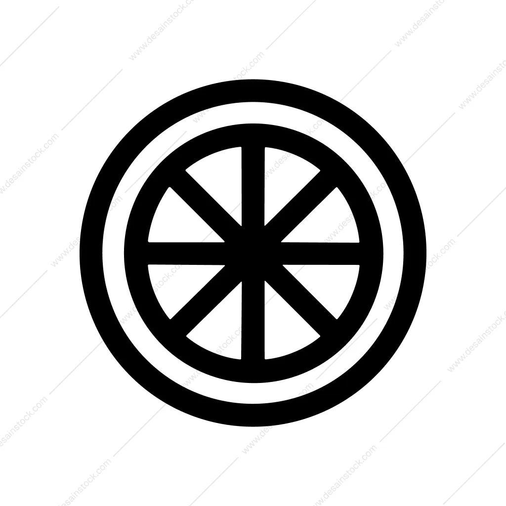 Simple Round Shape Wheel Symbol Graphic Element