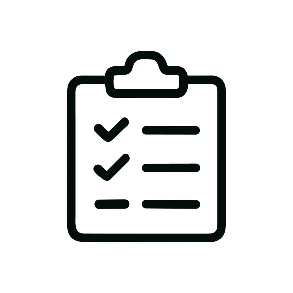 Simple Outline Clipboard Checklist Task Sign Icon