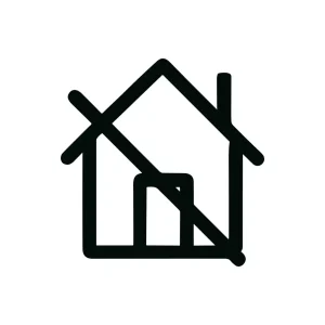 Simple Line Style House Banned Symbol Residential Prohibition Isolated Element Icon