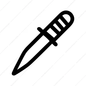 Simple Outline Dagger Weapon Sharp Blade Icon