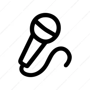 Simple Outline Microphone Singing Device Musical Instrument Icon