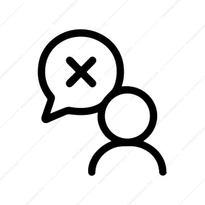 Thin Line No Communication Person Silhouette Sign Icon