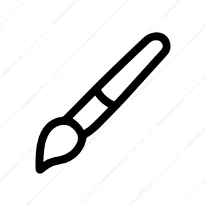 Outline Minimalist Paint Brush Stroke Tool Icon