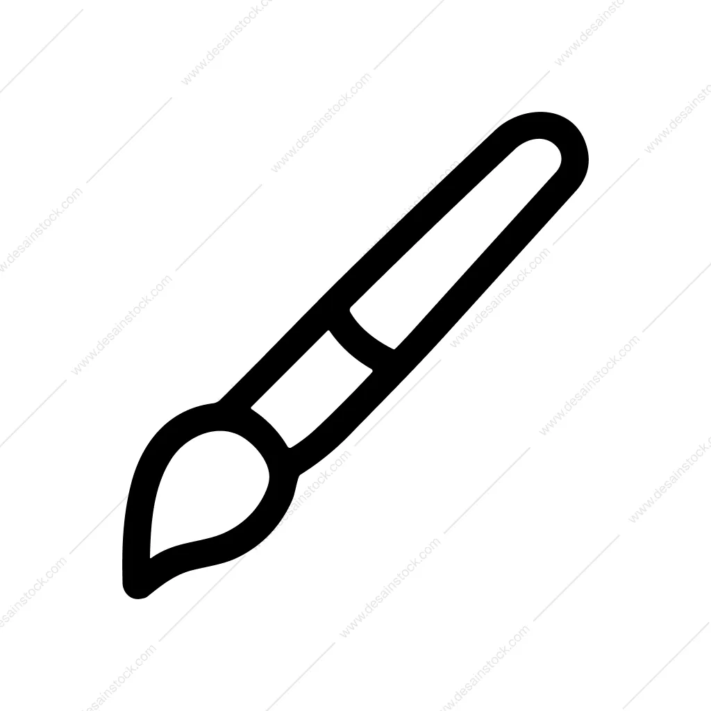 Outline Minimalist Paint Brush Stroke Tool Icon