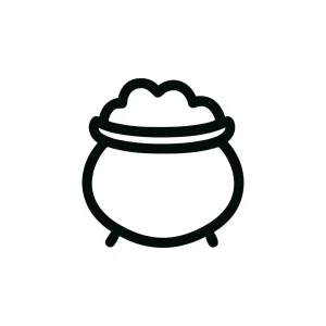 Minimalist Outline Cauldron With Potion For Witchcraft Halloween Icon Design