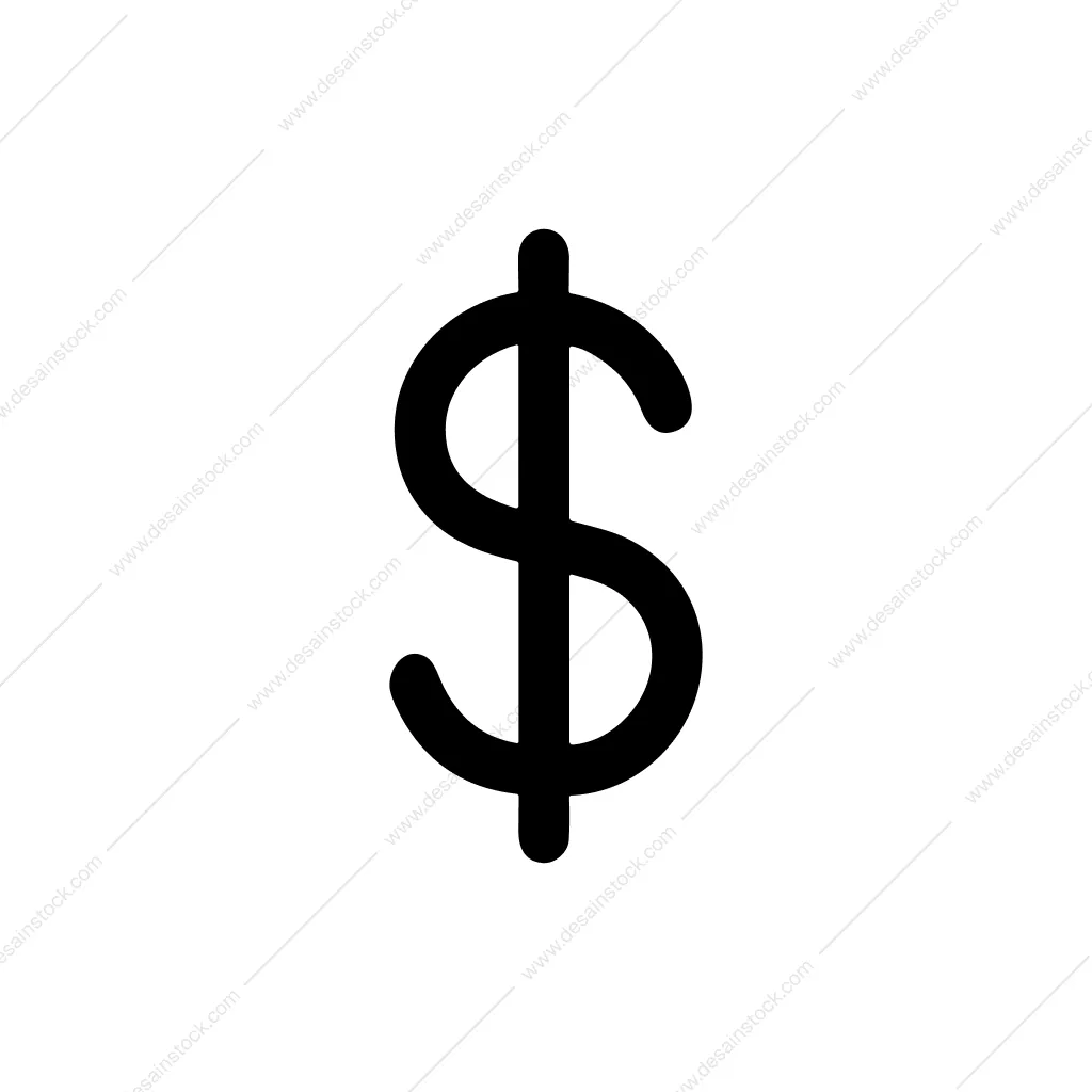 Simple Bold Dollar Sign Symbol Currency Icon