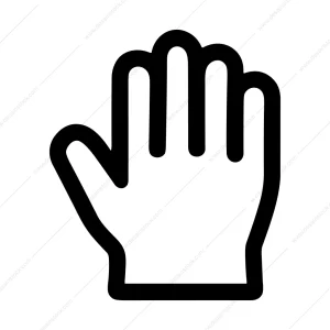 Outline Simple Raised Hand Gesture Symbol Icon