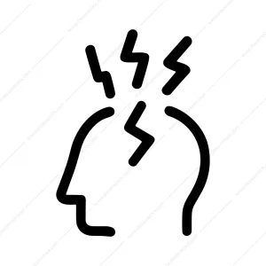 Simple Outline Headache Pain Mind Silhouette Graphic Icon
