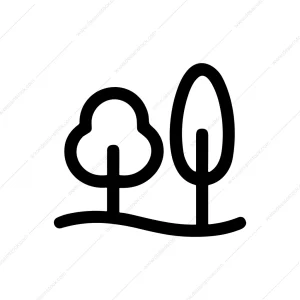 Simple Outline Tree Landscape Element Nature Icon