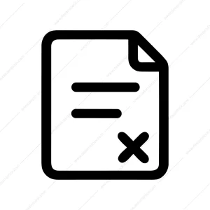 Simple Outline Document Decline Sign Shape Icon