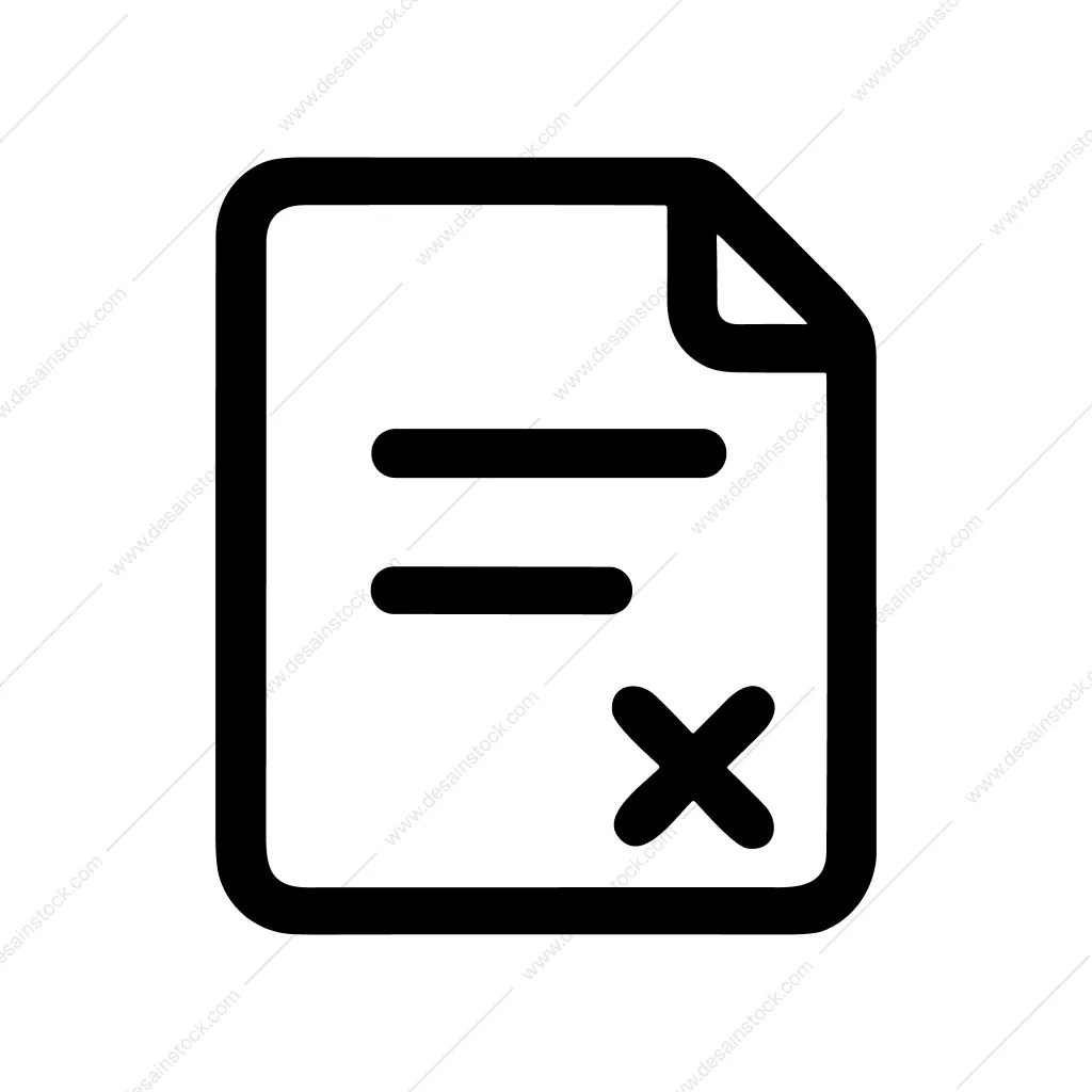 Simple Outline Document Decline Sign Shape Icon