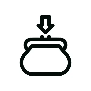 Minimalist Outline Wallet Money Insert Graphic Icon