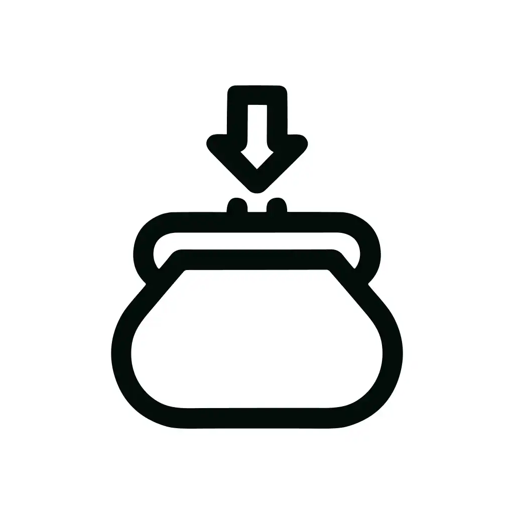 Minimalist Outline Wallet Money Insert Graphic Icon