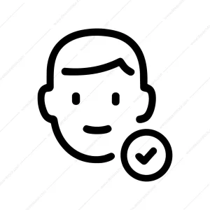 Outline Simple Face Approval Tick Symbol Icon
