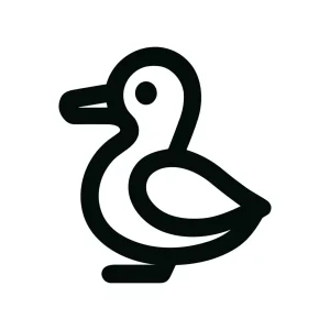 Simple Line Duck Animal Minimalist Modern Icon