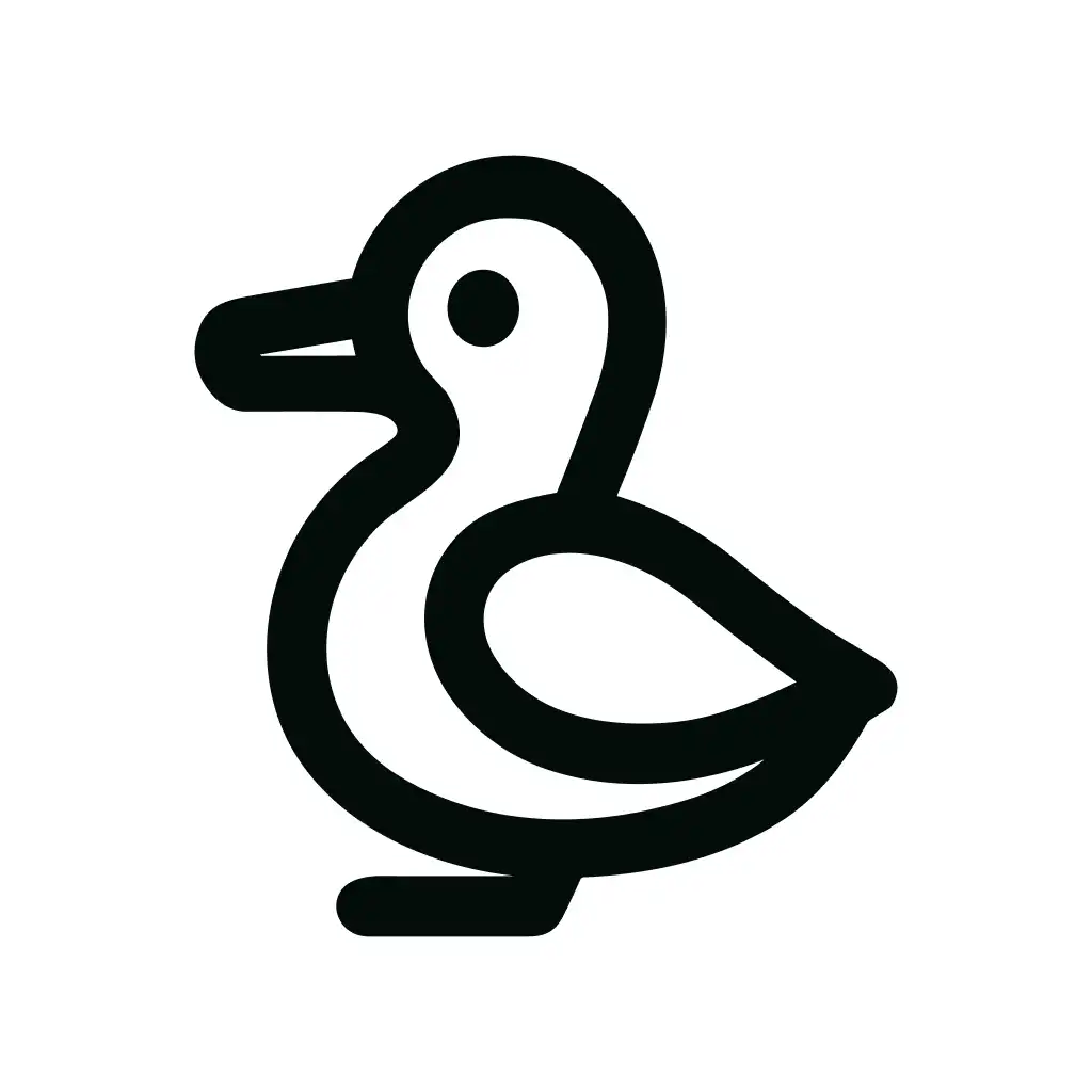 Simple Line Duck Animal Minimalist Modern Icon