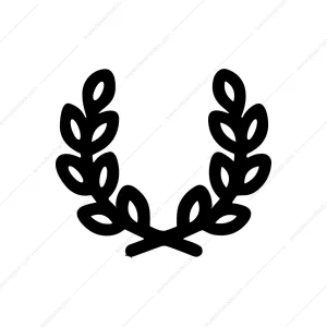 Simple Handdrawn Laurel Wreath Branch Decoration Element Design