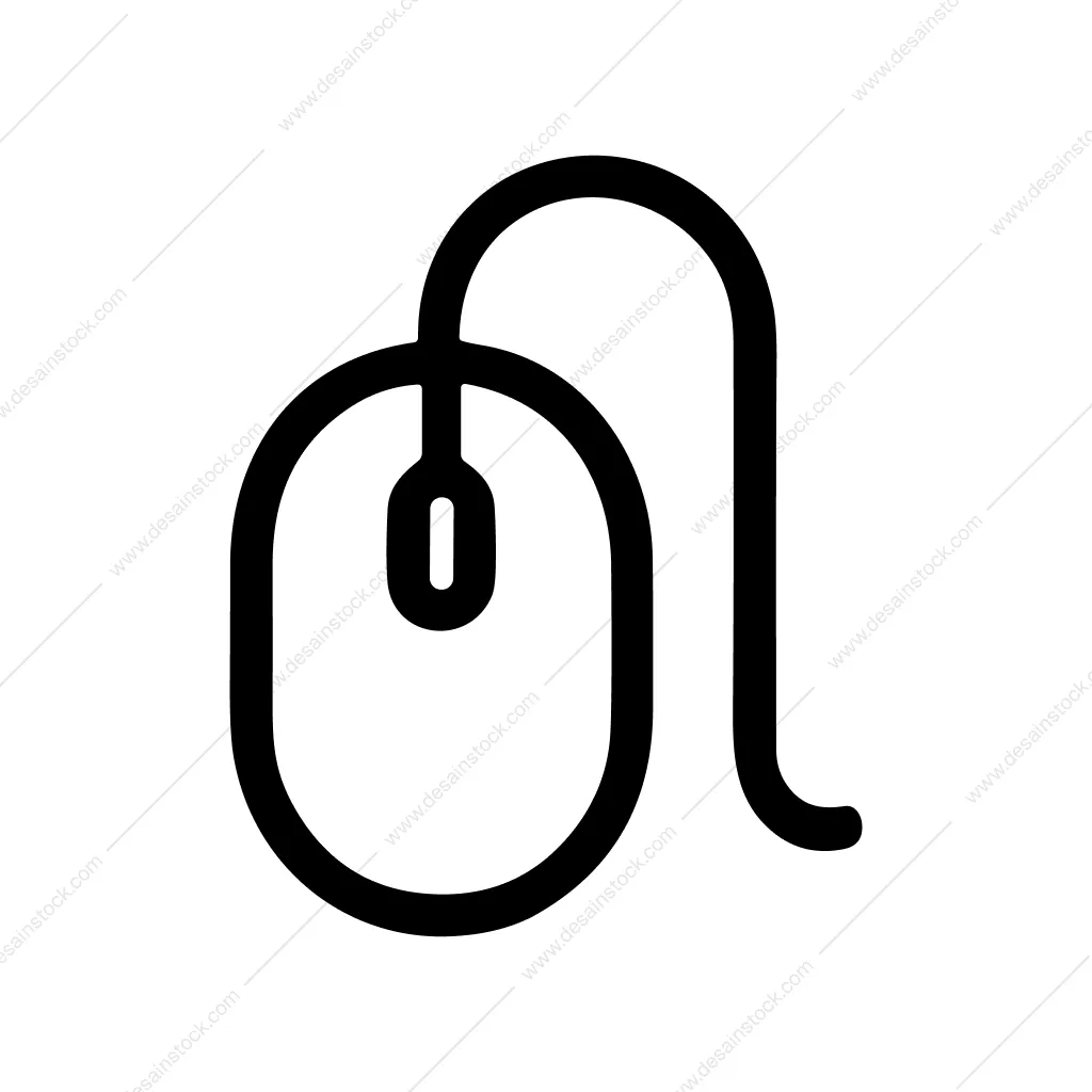 Black Outline Computer Mouse Device Electronic Icon