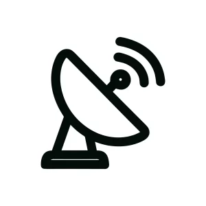 Simple Outline Satellite Dish Communication Antenna Broadcast Transmission Icon