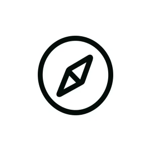 Simple Outline Compass Directional Navigation Sign Symbol
