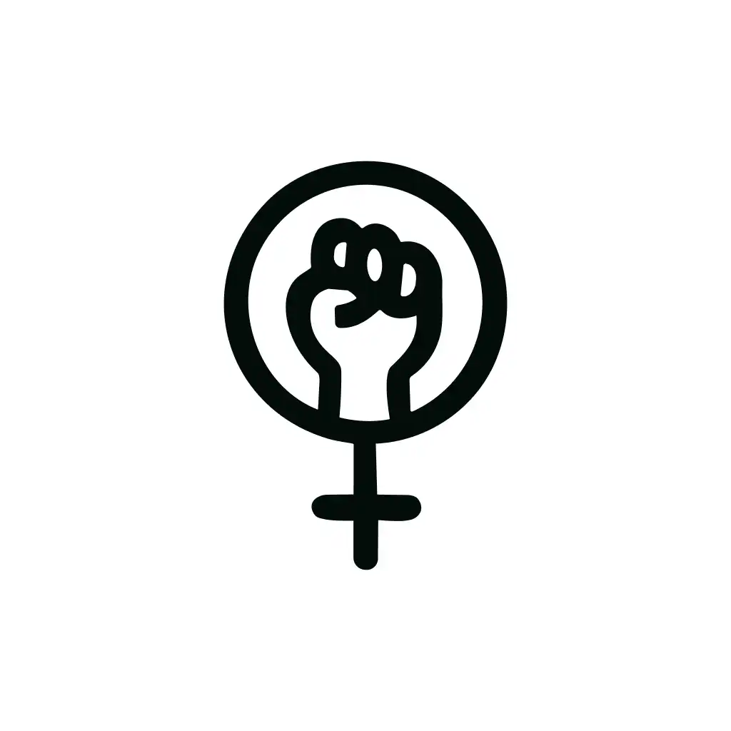 Simple Bold Feminism Symbol Fist Sign Icon