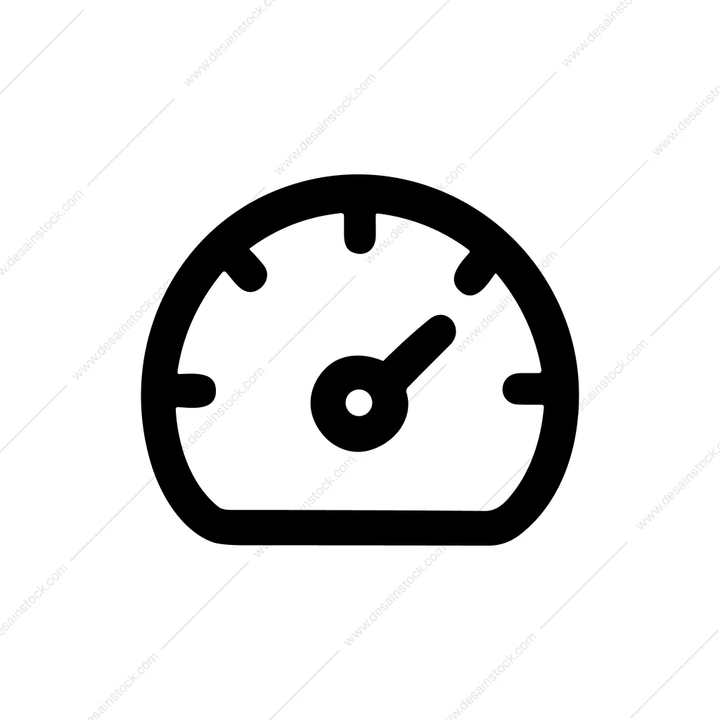 Simple Lineart Speedometer Gauge Dashboard Measurement Icon