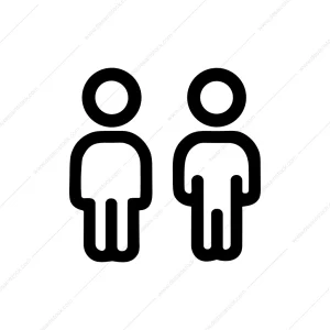 Simple Outline Two People Figure Group Icon