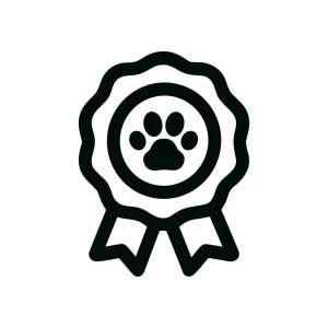 Minimalist Outline Pet Paw Badge Award Shape Icon Line Art