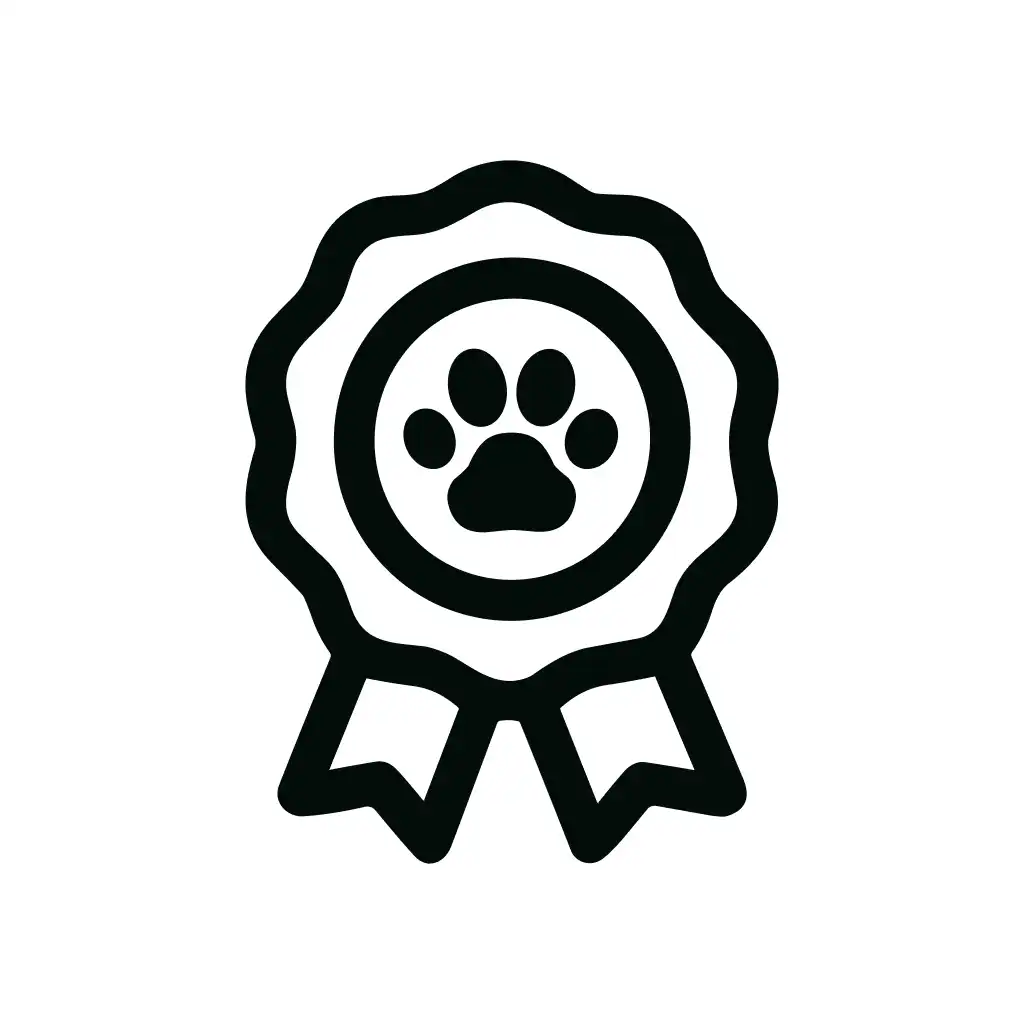 Minimalist Outline Pet Paw Badge Award Shape Icon Line Art