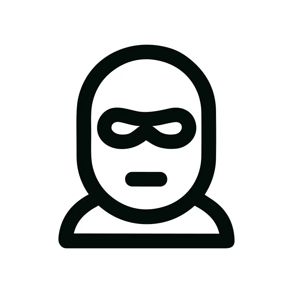 Simple Line Style Criminal Masked Person Outline Shape Icon
