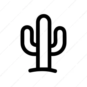 Outline Simple Cactus Plant Icon Graphic Element