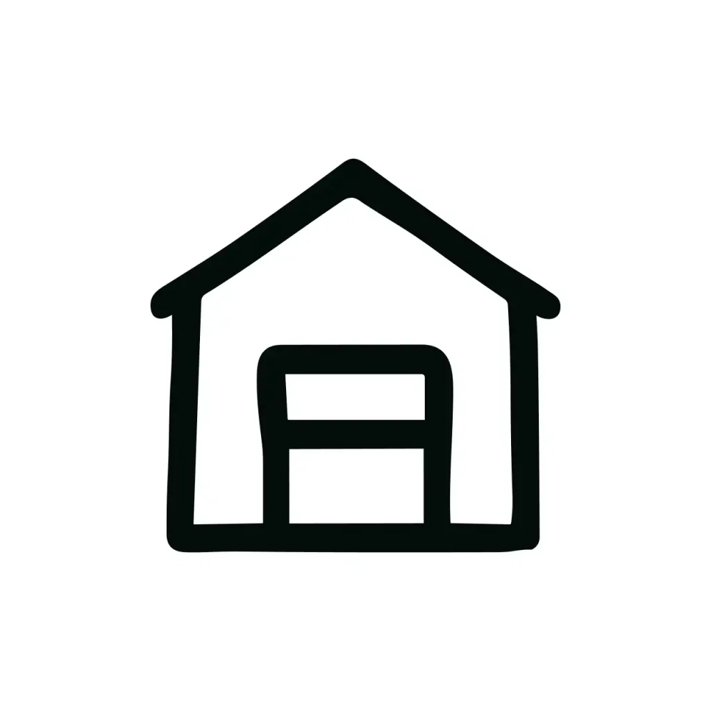 Simple Handdrawn Home Icon Door Entrance Building Architecture Outline Style
