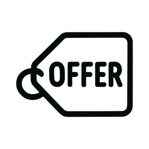 Minimalist Line Art Offer Tag Label Marketing Icon