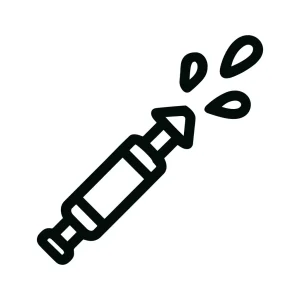 Minimalist Outline Water Gun Toy With Drops Icon