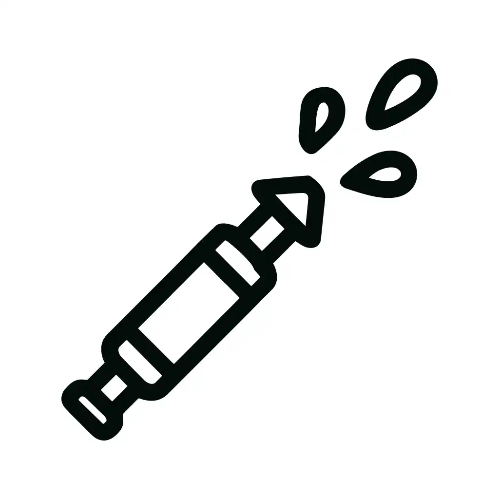 Minimalist Outline Water Gun Toy With Drops Icon