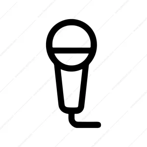 Simple Line Microphone Musical Concert Equipment Icon