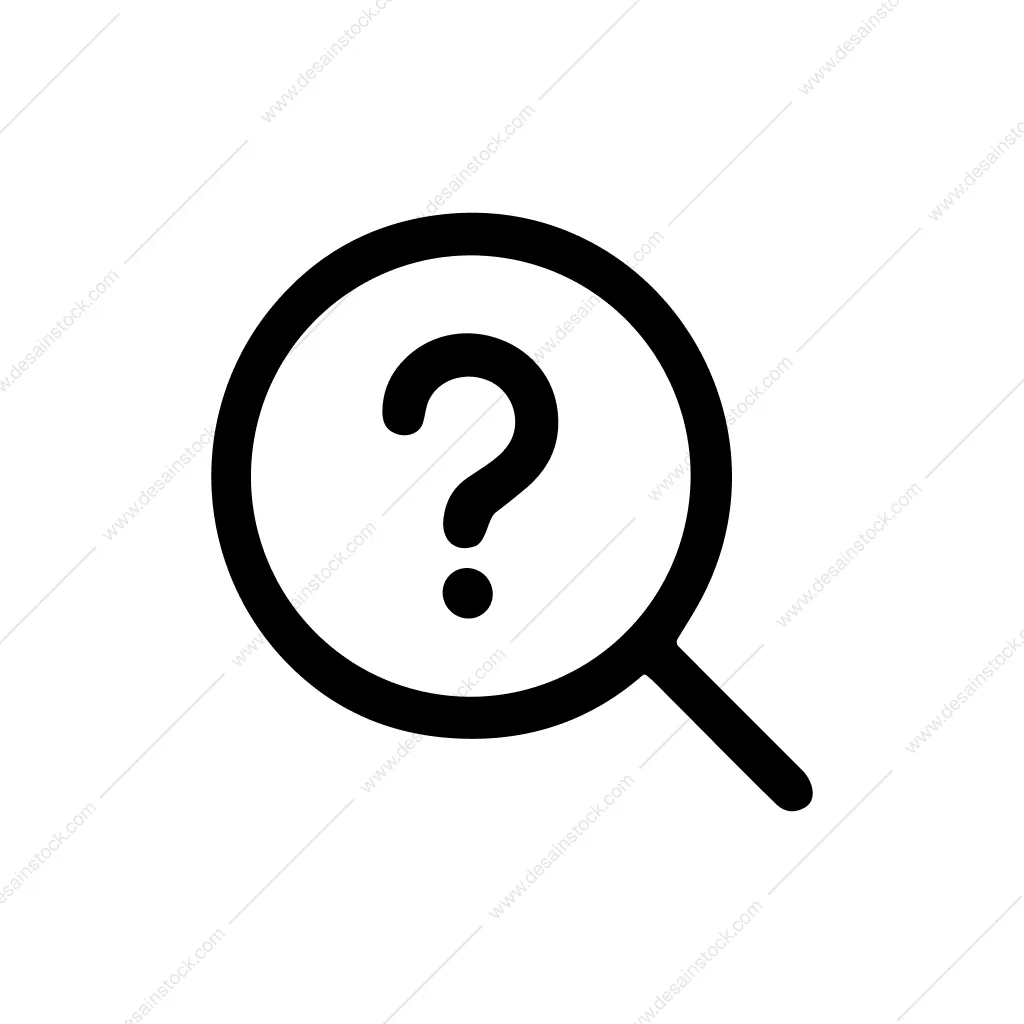 Simple Line Magnifying Glass Question Mark Symbol Icon